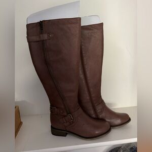Steve Madden Wide Calf Brown Boots Size 8 Syniclew